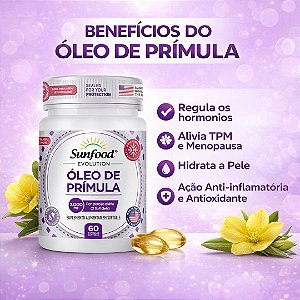 Óleo de Prímula 2000mg 60 cápsulas - Sunfood