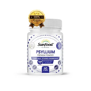Psyllium Premium Powder 1200mg 60 cápsulas - Sunfood