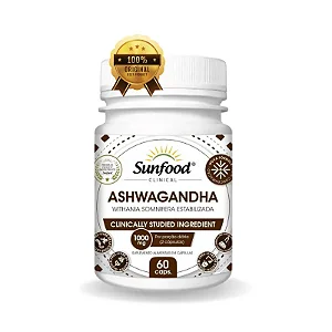 Ashwagandha Estabilizada 1000mg 60 cápsulas - Sunfood