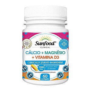 Cálcio + Magnésio + Vitamina D3 1000mg 60caps - Sunfood