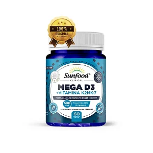 Mega D3 10.000UI + Vitamina K2 MK-7 300mcg 60 cápsulas - Sunfood
