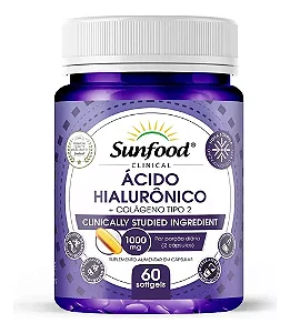 ACIDO HIALURONICO + COLAGENO TIPO II 1000MG 60 CAPS SUNFOOD
