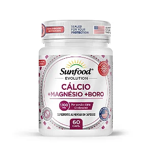Cálcio + Magnésio com Boro 1006mg 60 cápsulas - Sunfood