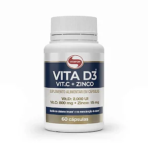 Vita D3 + Vitamina C + Zinco 60 cápsulas - Vitafor