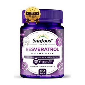 Resveratrol Authentic 1000mg 60 cápsulas - Sunfood