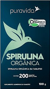 Spirulina Orgânica 200 Tabletes 500mg - Puravida