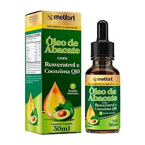 Óleo de Abacate com Resveratrol e Coenzima Q10 em Gotas 30ml - Melfort