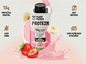 ALIMENTO ERVILHA PLANT POWER PROTEIN BANANA MORANGO 12X250ML