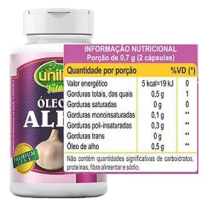 Oleo de Alho 350mg - 100 Caps - Unilife