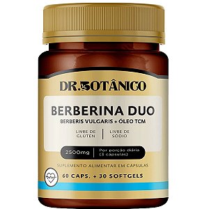 Berberina Duo (Berberis Vulgaris + Óleo TCM) 2500mg 60 Caps + 30 Softgels - Dr. Botânico
