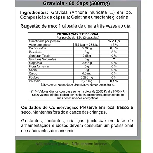 Graviola 60x500mg 4 Elementos