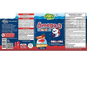 Omega 3 Kids Mastigável Cereja 450mg 60caps - Unilife