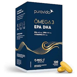 Ômega 3 EPA DHA 120 Cápsulas - Puravida