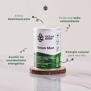 Green Shot Suco Verde em Pó Abacaxi 30 doses 180g - Ocean Drop