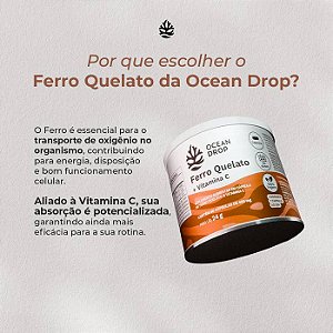 Ferro Quelato com Vitamina C 400mg 60 cápsulas - Ocean Drop
