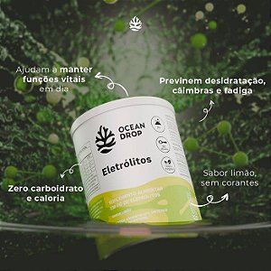 Eletrólitos em Pó Sabor Limão 60 doses 180g - Ocean Drop