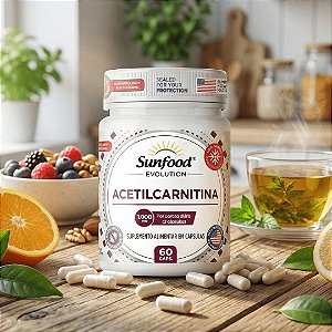 Acetil L-Carnitina 1000mg 60 cápsulas - Sunfood Evolution