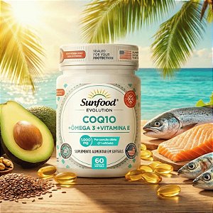 CoQ-10 + Ômega 3 + Vitamina E 1000mg 60 cápsulas - Sunfood Evolution