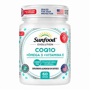 CoQ10 Ômega 3 e vit. E - 1000mg 60 cáps - Sunfood Evolution