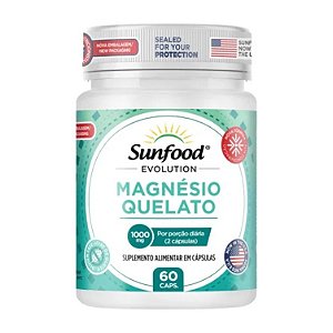 Magnésio Quelato 1000mg 60 cápsulas - Sunfood Evolution