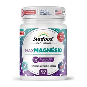 MaxMagnésio 1100mg 60 cápsulas - Sunfood Evolution