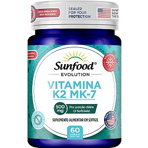 Vitamina K2 MK-7 500mg 60 softgels - Sunfood Evolution
