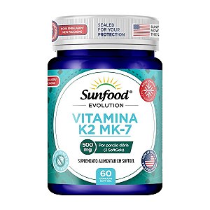 Vitamina K2 MK-7 500mg 60 softgels - Sunfood Evolution