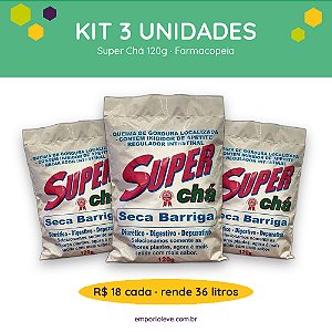Kit 3x Super Chá Seca Barriga Composto de Ervas 120g