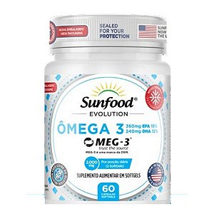 Ômega 3 EPA DHA 2000mg 60 softgels - Sunfood Evolution