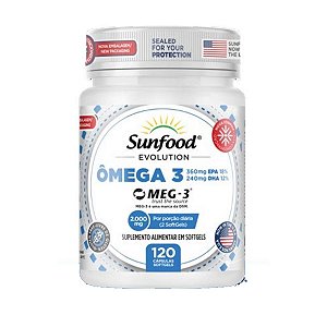 Ômega 3 EPA DHA 2000mg 120 softgels - Sunfood Evolution