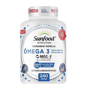 Ômega 3 EPA DHA 2000mg 240 softgels - Sunfood Evolution