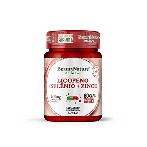 Licopeno de Tomate + Selênio e Zinco 500mg 60 cápsulas - Beauty Nature
