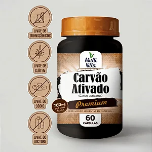 Carvão Ativado 700mg 60 cápsulas - Multivitta