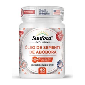 Óleo de Semente de Abóbora 2000mg 60 softgels - Sunfood Evolution