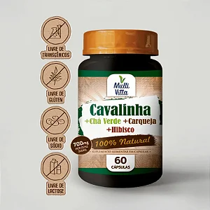 Cavalinha + Chá Verde, Carqueja e Hibisco 60 cápsulas - Multivitta