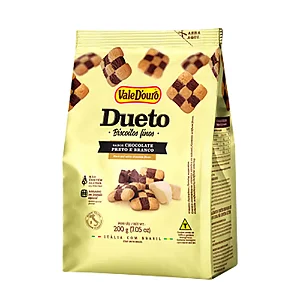 Biscoito Fino Xadrez Chocolate Preto e Branco - Vale D'Ouro