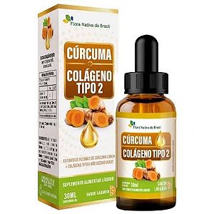 Cúrcuma com Colágeno Tipo 2 Sabor Laranja 30ml - Flora Nativa