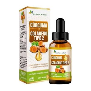 Cúrcuma com Colágeno Tipo 2 Sabor Laranja 30ml - Flora Nativa