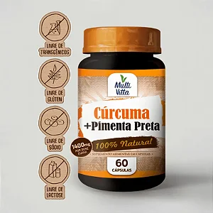 Cúrcuma com Pimenta Preta 1400mg 60 Cápsulas - Multivitta