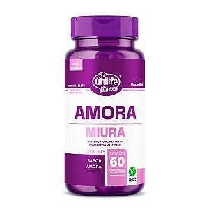 Amora Miura Mastigável com Vitaminas D, E, B12 e Resveratrol 60 comprimidos - Unilife