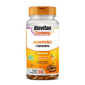 Bioviton Gummy Açafrão + Gengibre Sabor Laranja 30 gomas - Unilife