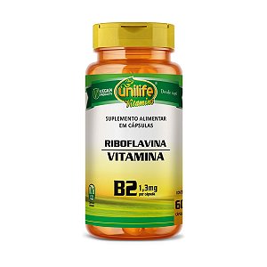 Vitamina B2 Riboflavina 500mg 60 cápsulas - Unilife