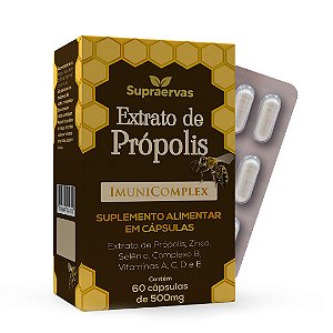 Extrato de Própolis Imunicomplex 500mg 60 cápsulas - Supraervas