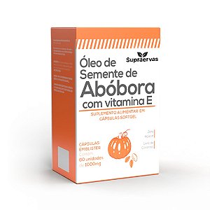 Óleo de Semente de Abóbora com Vitamina E 1000mg 60 cápsulas - Supraervas