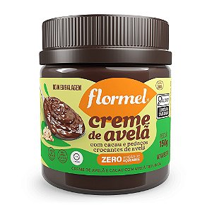 Creme de Avelã com Cacau e Pedaços Crocantes de Avelã Zero Açúcar sem Glúten 150g - Flormel