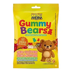 Gummy Bears - Bala de Gelatina Zero Açúcar 27g - Color Andina