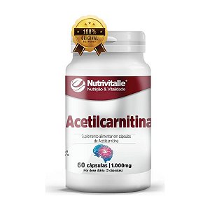 Acetilcarnitina 1000mg 60 cápsulas - Nutrivitalle