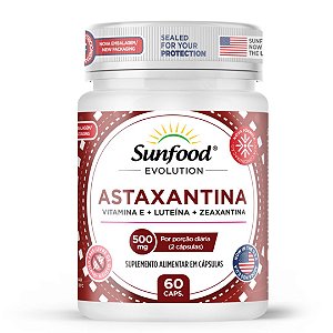 Astaxantina + Vitamina E + Luteína + Zeaxantina 500mg 60 cápsulas - Sunfood Evolution
