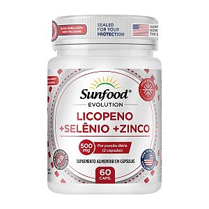 Licopeno + Selênio + Zinco 500mg 60 cápsulas - Sunfood Evolution