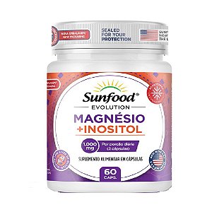 Magnésio + Inositol 1000mg 60 cápsulas - Sunfood Evolution